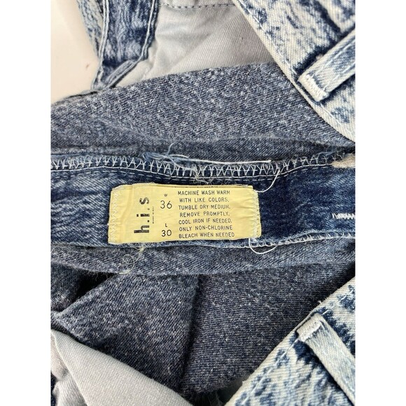Vintage h.i.s. Americana Acid Washed Jeans, 36x30, USA Made Y2K Skater - Picture 2 of 10